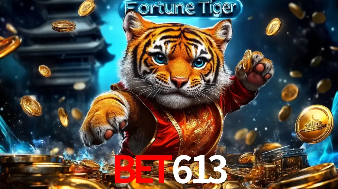Imagem promocional do jogo de slot Fortune Tiger, com um tigre majestoso em traje tradicional cercado por uma fortuna em moedas de ouro, disponível agora no cassino bet613.